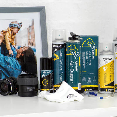 Full Kenair Range of air dusters, lens cleaners and microfibre cloths