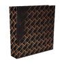 grafton memo photo album in black with all over gold foil pattern in diamond shapes