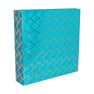 grafton memo photo album in teal with all over gold foil pattern in diamond shapes