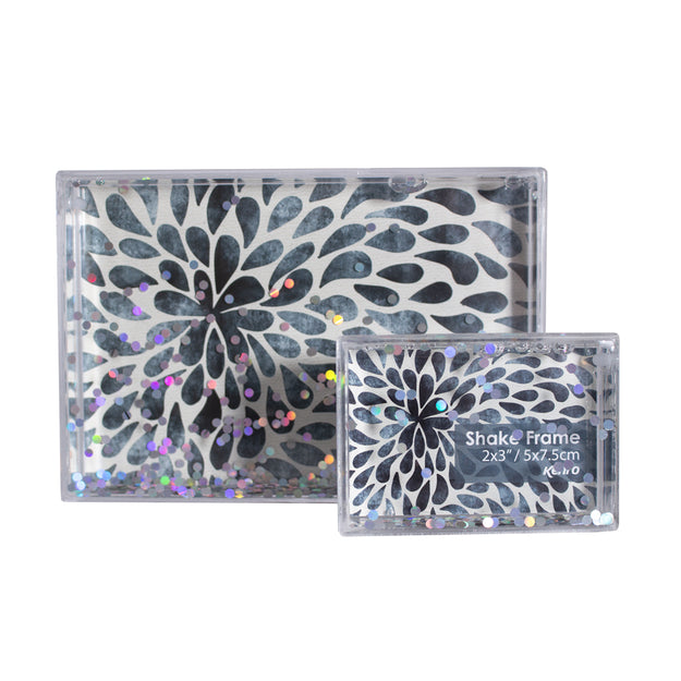 Two decorative frames with floral patterns on a white background