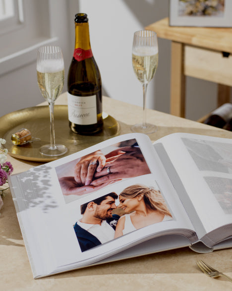 traditional white wedding photo album